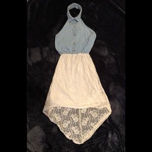 🌷BEBE Lace Denim Dress Size XS Made in USA